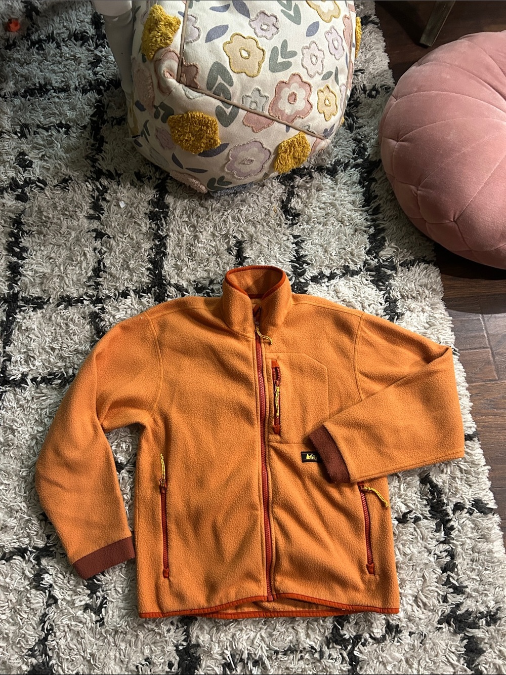 REI Orange Full-Zip Womens Fleece Jacket